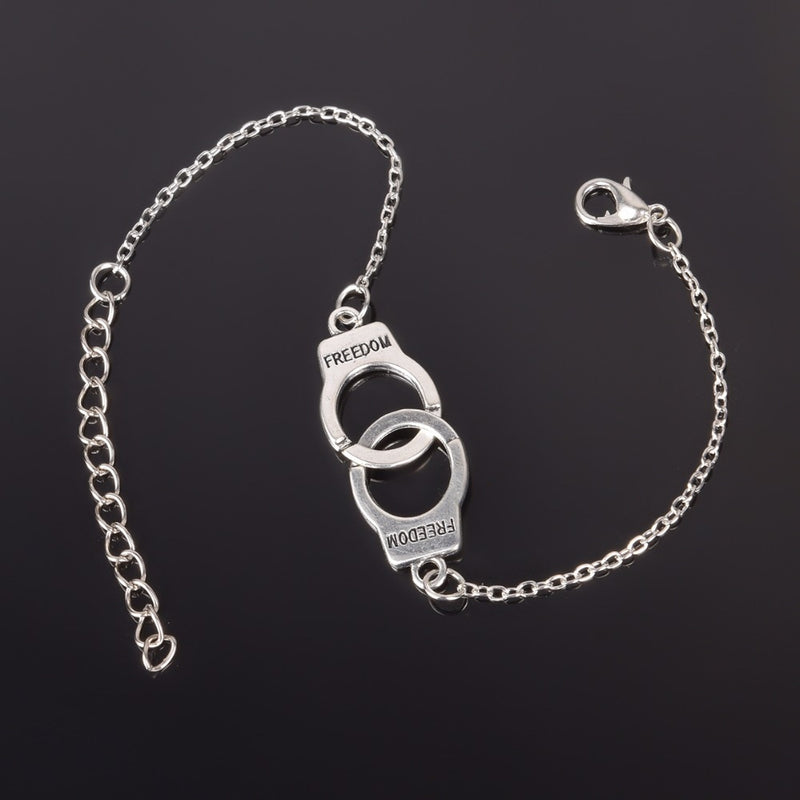 Silver Color handcuffs Punk Bracelets