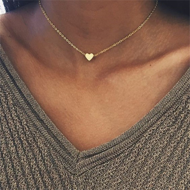 Jewelry Cute Heart Love Simple Choker Necklace