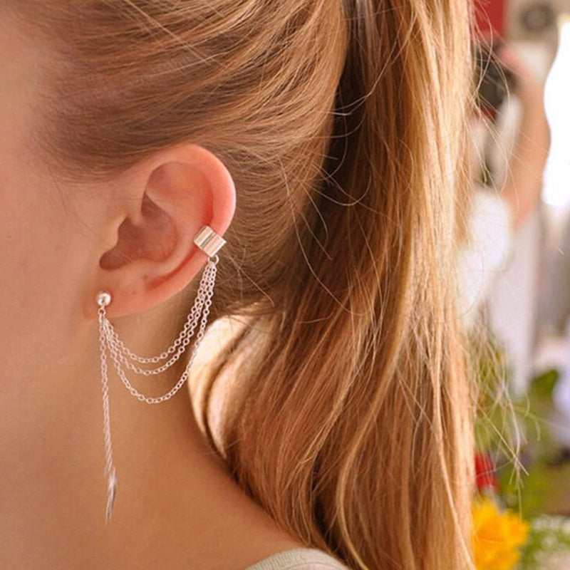 Leaf Tassel Earrings