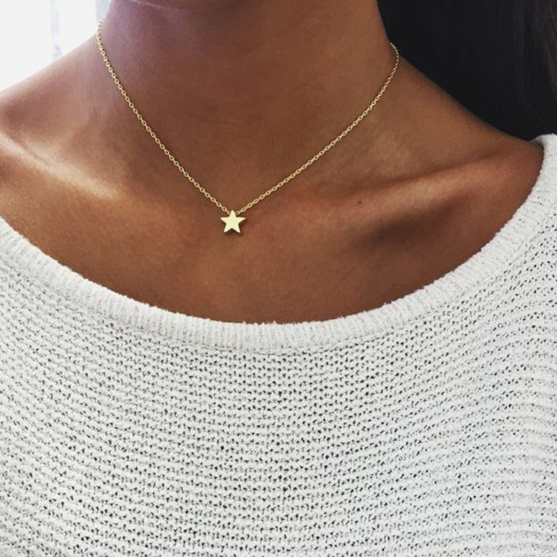Jewelry Chocker Gold Silver Star Necklace
