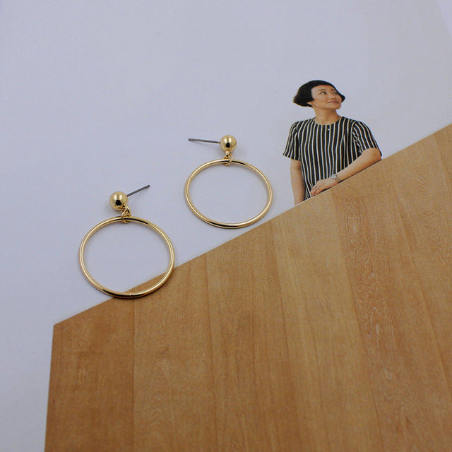 Geometric Round Circle Stud Earrings