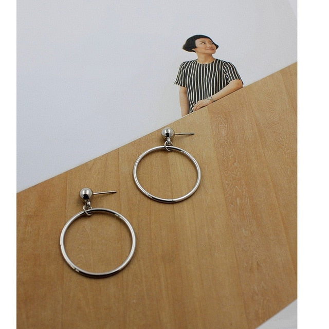 Geometric Round Circle Stud Earrings
