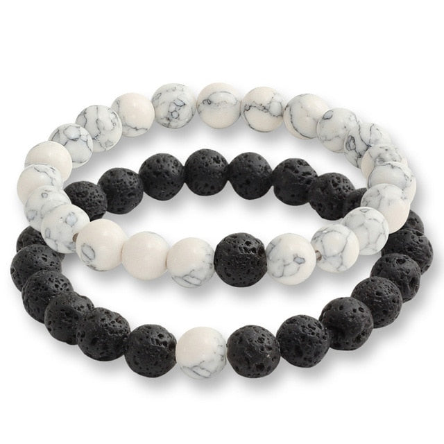 2 Pcs/set Fashion Couple Tiger Eye Stone Bracelets