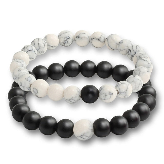 2 Pcs/set Fashion Couple Tiger Eye Stone Bracelets