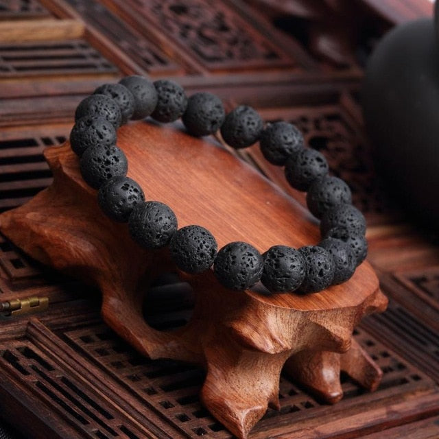 Trendy Natural Stone Love Purple Bead Bracelet
