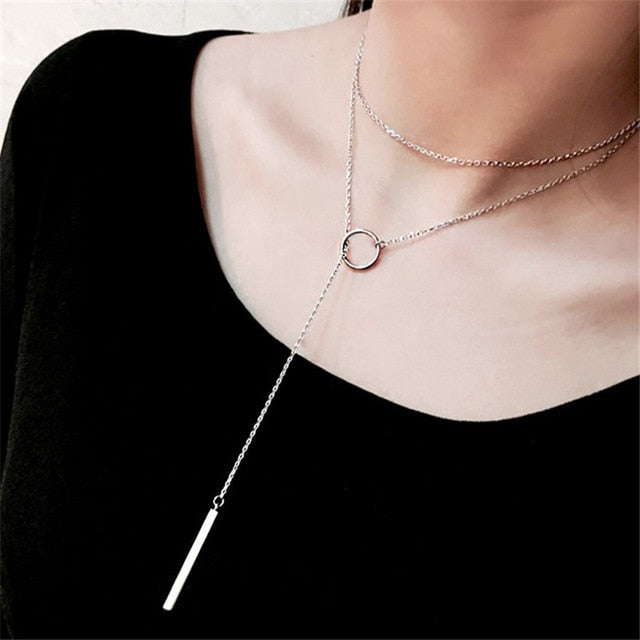 copper choker multi layer necklace