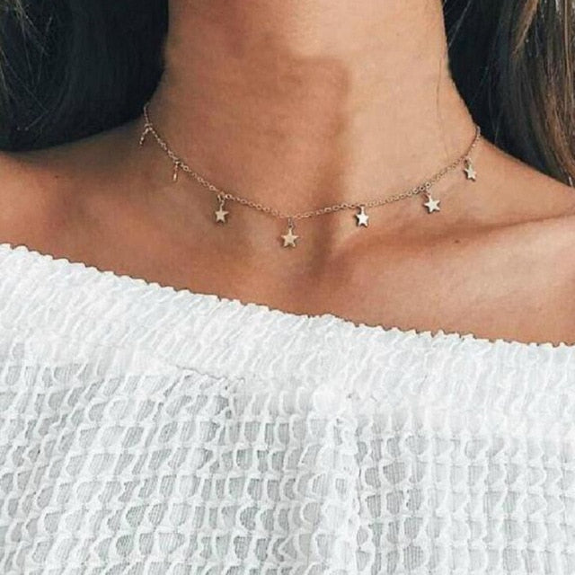 copper choker multi layer necklace
