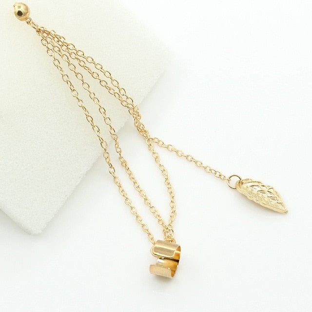 Leaf Tassel Earrings