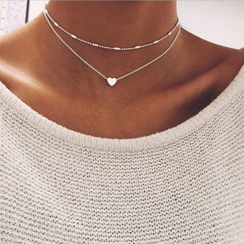 Women Phase Heart Necklace