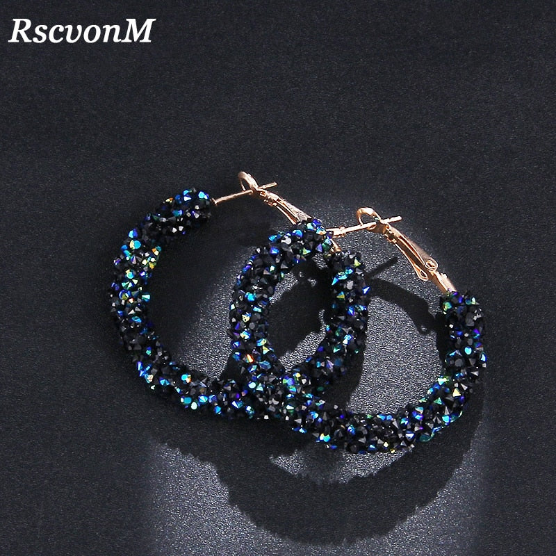 Fashion Charm Austrian crystal hoop earrings