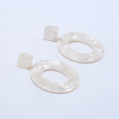 Jewelry Acrylic Resin Oval Dangle Earrings