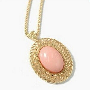 Korean Jewelry Pierced Oval Necklace