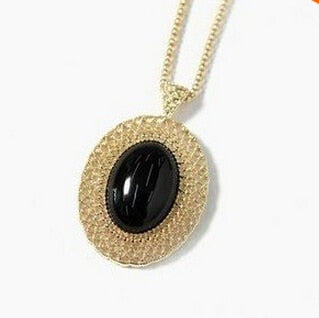 Korean Jewelry Pierced Oval Necklace