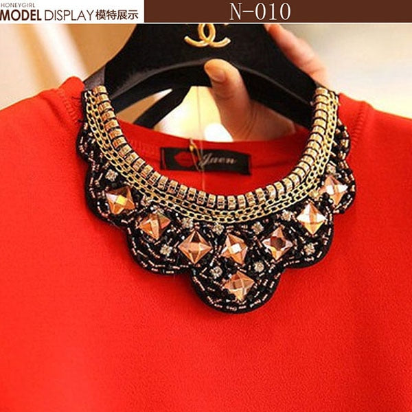 Retro fake collar shirt short necklace