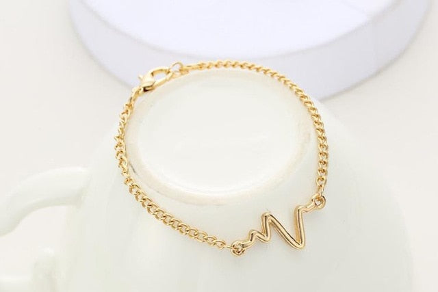 Simple Personality Bileklik Ecg Figure Lightning Bracelet