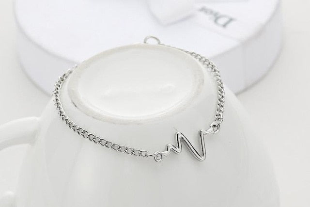 Simple Personality Bileklik Ecg Figure Lightning Bracelet