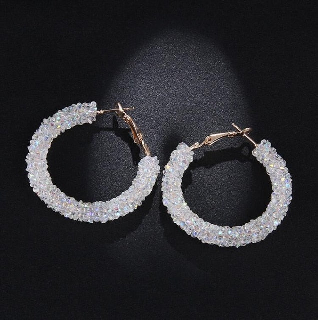 Fashion Charm Austrian crystal hoop earrings