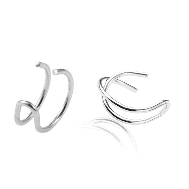 Fashion 2Pcs/Set Cartilage Punk Ear Cuff Clip-On Earrings