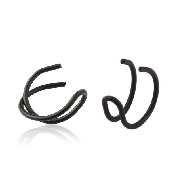 Fashion 2Pcs/Set Cartilage Punk Ear Cuff Clip-On Earrings