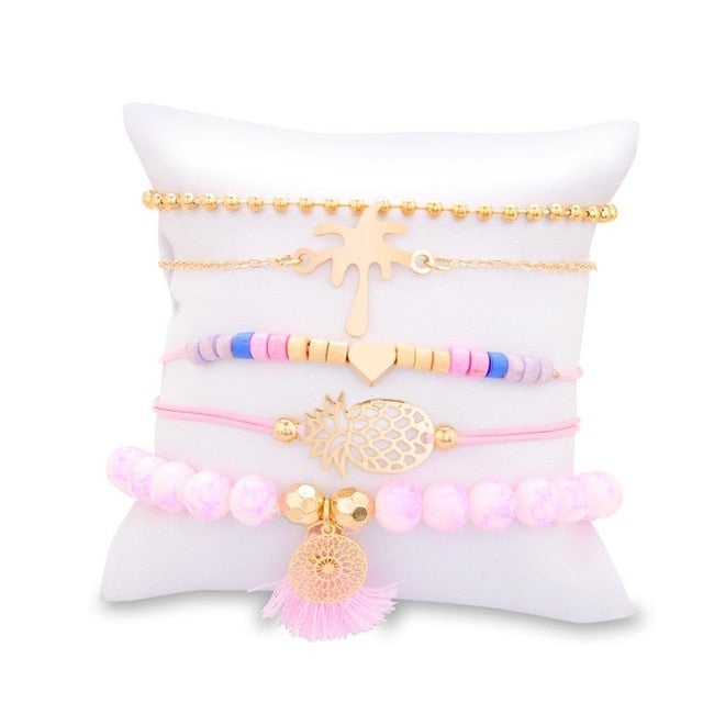 Bohemia Pineapple Heart Bracelet