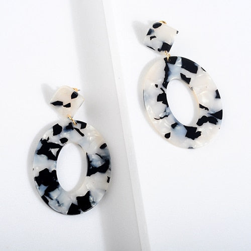 Jewelry Acrylic Resin Oval Dangle Earrings