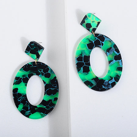 Jewelry Acrylic Resin Oval Dangle Earrings