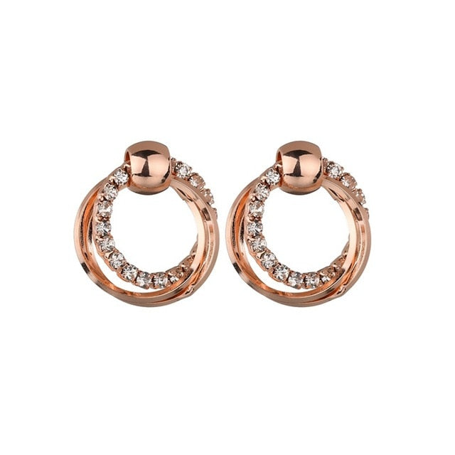Geometric Round Circle Stud Earrings