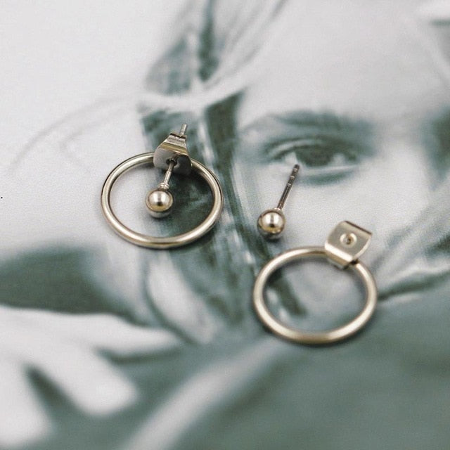 Geometric Round Circle Stud Earrings