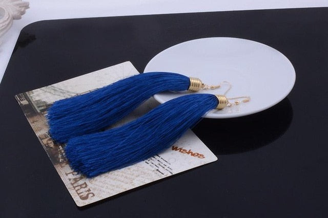 Vintage Ethnic Long Tassel Earrings