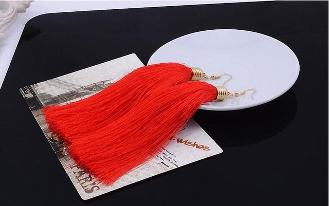 Vintage Ethnic Long Tassel Earrings
