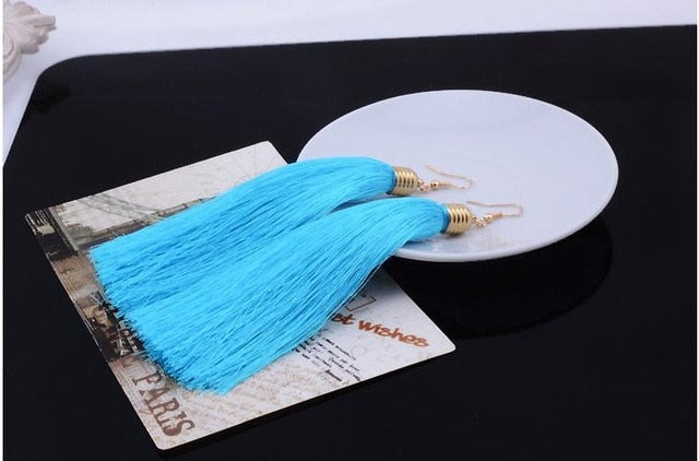Vintage Ethnic Long Tassel Earrings