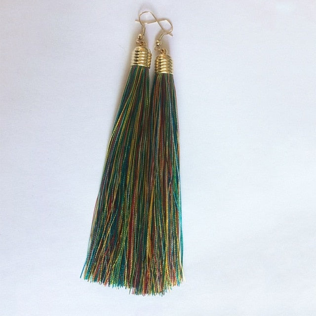 Vintage Ethnic Long Tassel Earrings