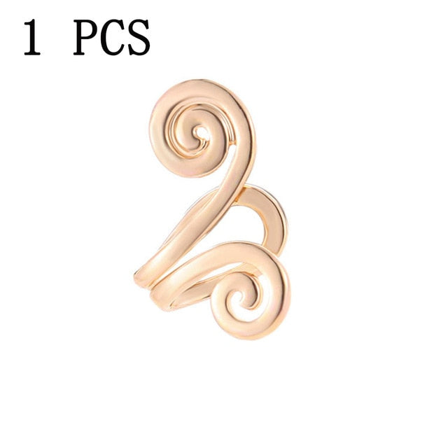 Fashion 2Pcs/Set Cartilage Punk Ear Cuff Clip-On Earrings