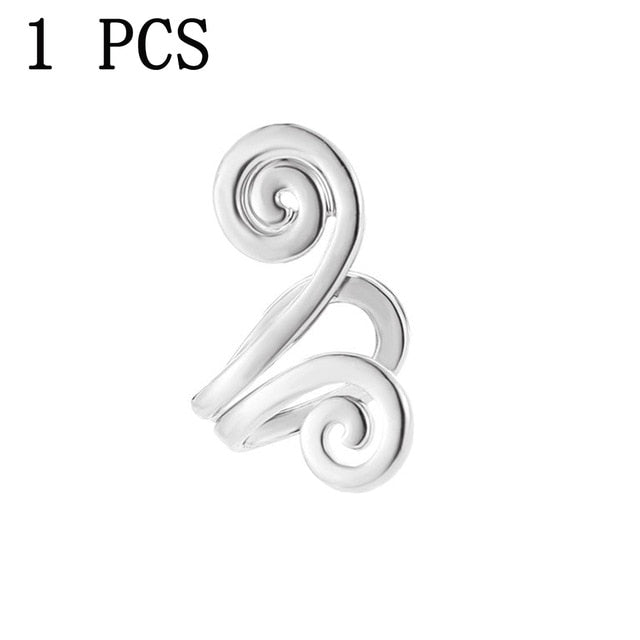 Fashion 2Pcs/Set Cartilage Punk Ear Cuff Clip-On Earrings