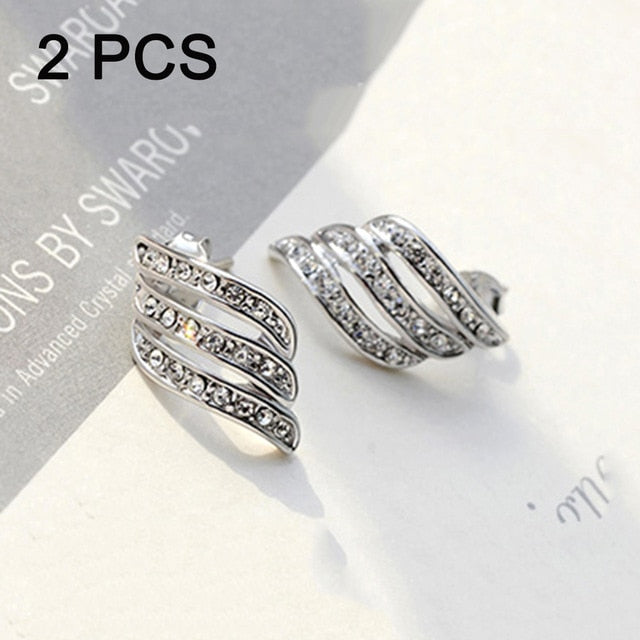 Fashion 2Pcs/Set Cartilage Punk Ear Cuff Clip-On Earrings
